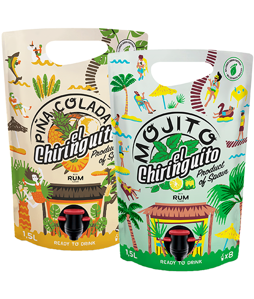 packaging mojito y piña colada el chiringuito